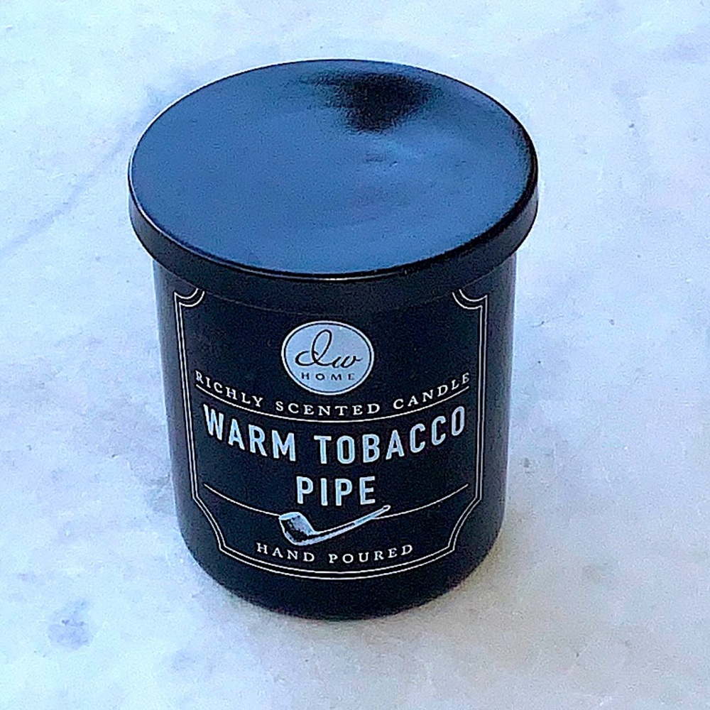 DW HOME CANDLE WARM TOBACCO PIPE 1 WICK NEW BLACK SOY WAX